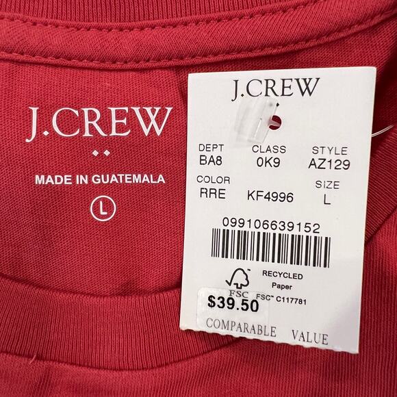 NWT J. Crew Men's Rusted Red W/Navy Mount Rainier Graphic Tee - Picture 5 of 10